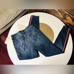 Mother High Waisted Looker Skinny Jeans Here Kitty Kitty Glitter Racer size 29